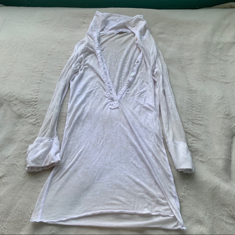 Aude White Burnout Top
